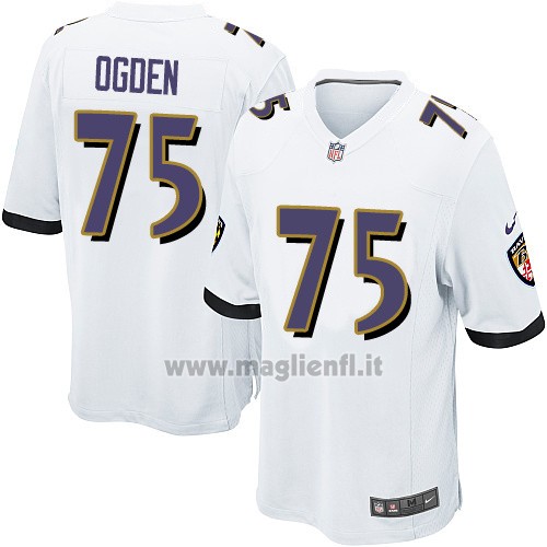 Maglia NFL Game Baltimore Ravens Ogden Bianco